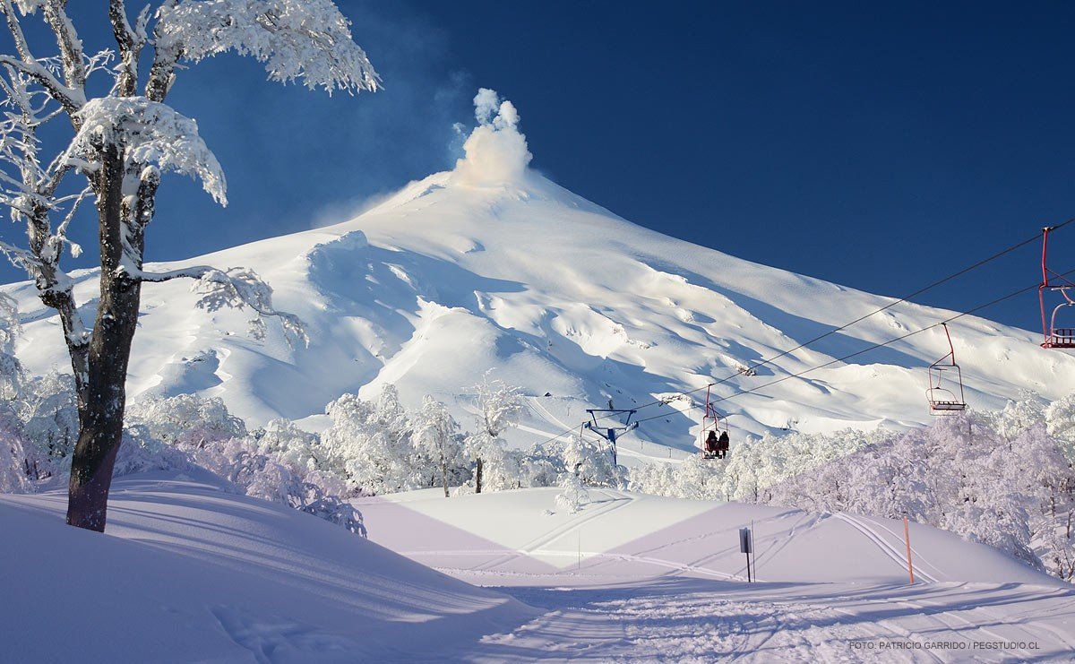 Neve no vulcão Villarrica